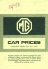 MG Car Price 1971